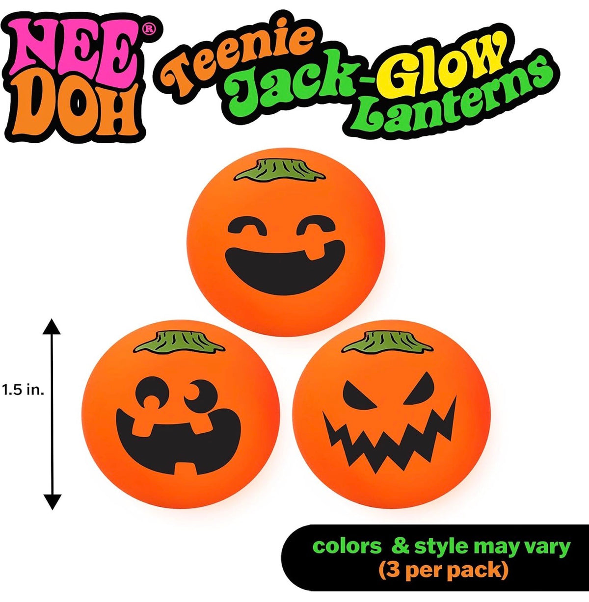 NeeDoh Teenie Jack-Glow Lanterns – 3-Pack