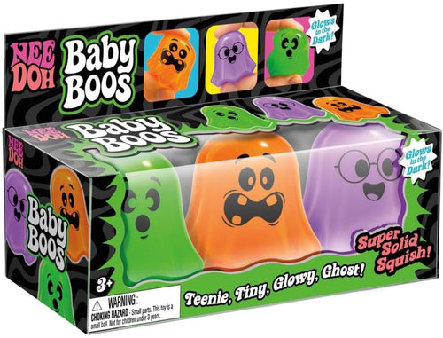 NeeDoh Baby Boos glow-in-the-dark ghost squishies