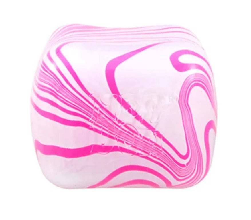 Pink and white NeeDoh Nice Cube Candy Swirl