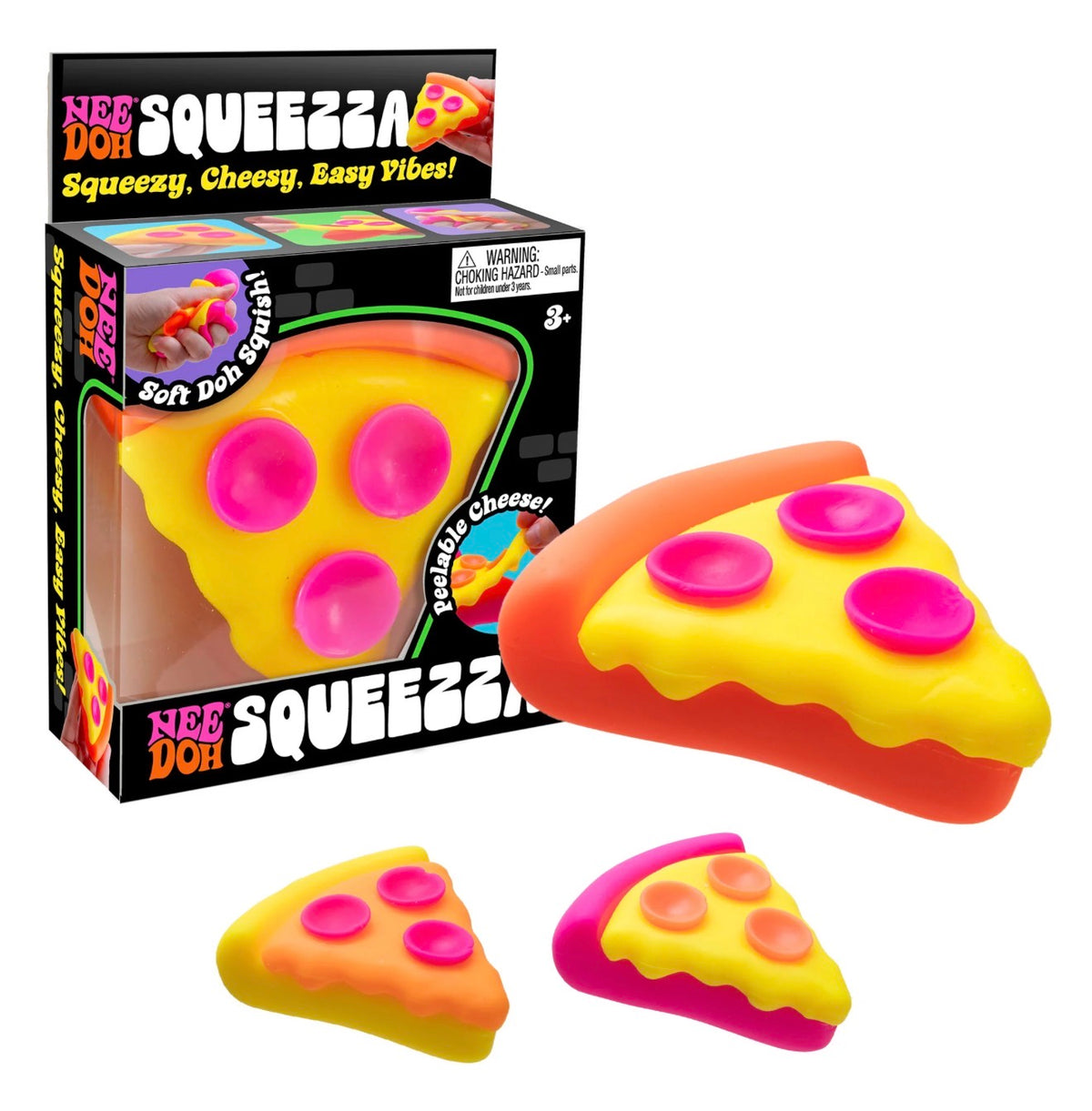NeeDoh Squeezza pizza-shaped squishy toy
